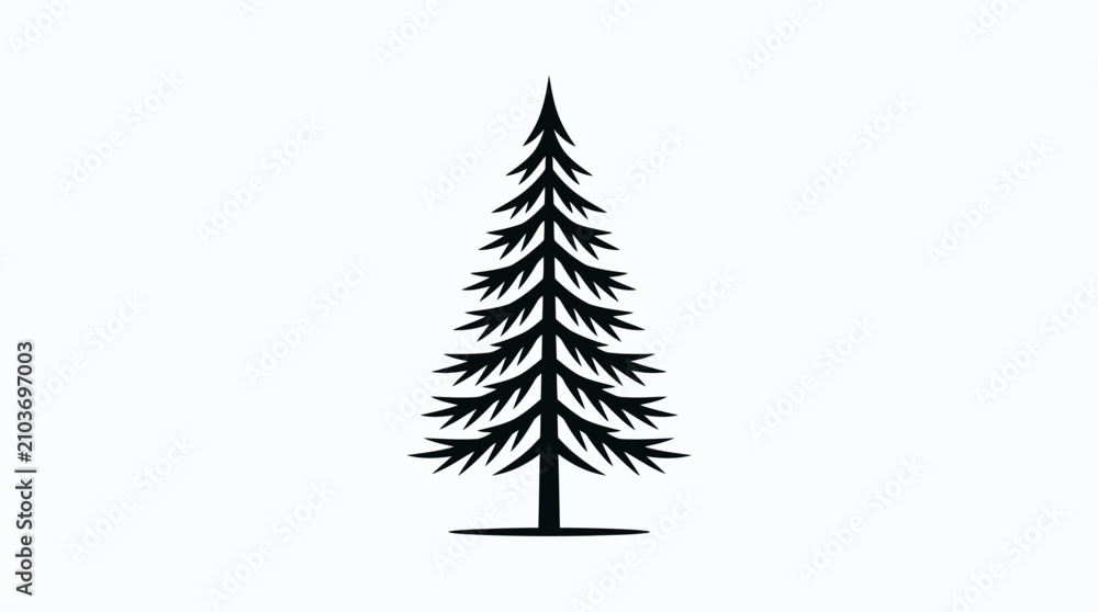 Fototapeta premium Stylized evergreen tree silhouette