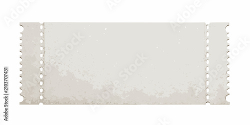 Fotografía blank vintage style ticket stub with textured surface paper perforated edges ret