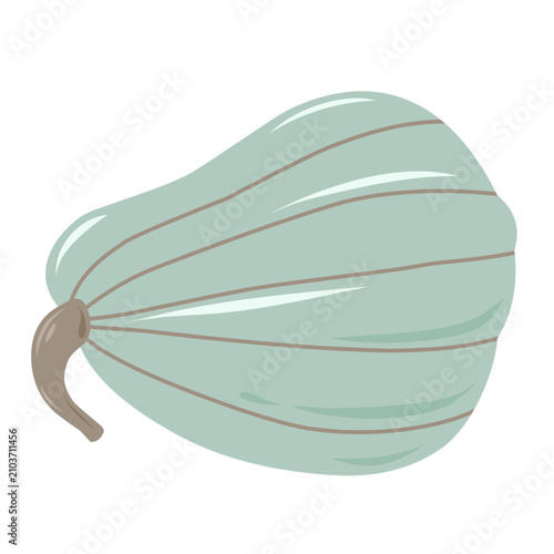 Pastel green pumpkin illustration isolated on white background. Perfect for autumn, fall harvest, and Thanksgiving.