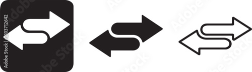 Quadro su tela Two way transfer arrows icon set.