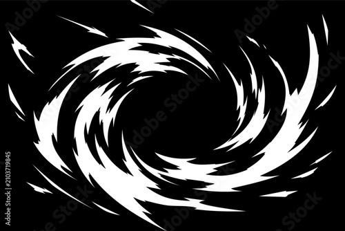 Cuadro en lienzo Abstract vortex swirl collection with dynamic spiral brush stroke, cyclone motio