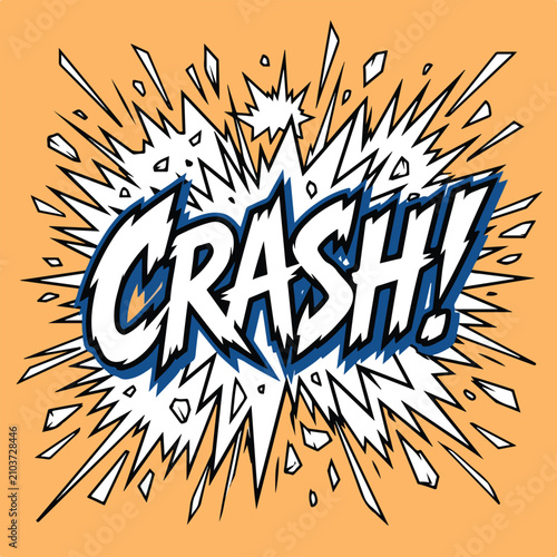 Comic book style explosive text effect with the word crash.