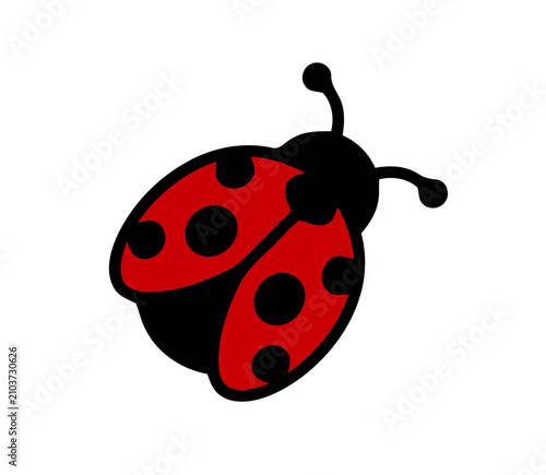Stylized ladybug insect graphic element with distinct spots creature wildlife illustration environment entomology colorful isolated stylized crawling minimalism