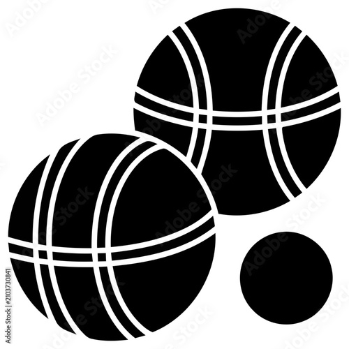 Boules or petanque game metal balls icon with petanque recreation competition activity equipment tournament exercise physical precision accuracy lifestyle illustration cochonnet throwing