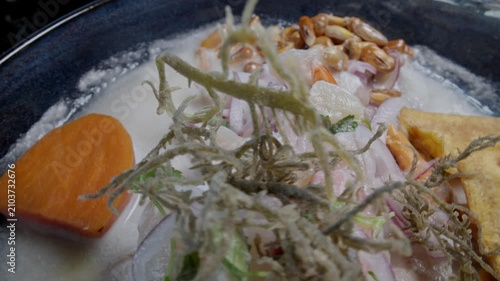 Peruvian mixed seafood ceviche 
