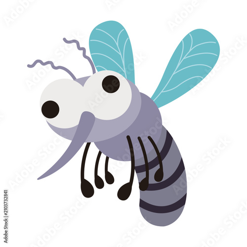 Photos Dizzy Cartoon Mosquito Character Shaking Antennas Vector Bug Zapper Concept