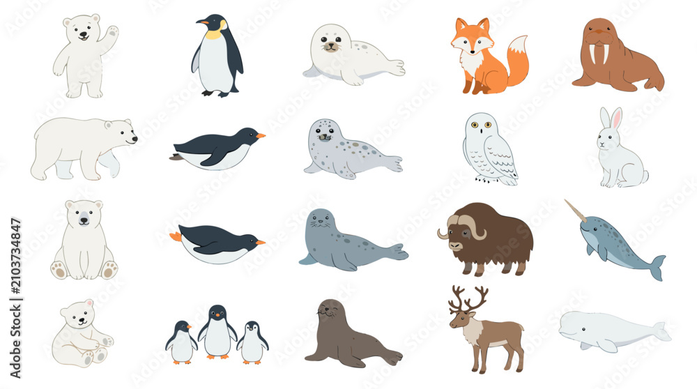Obraz premium Collection of various animals including birds mammals marine creatures and insects