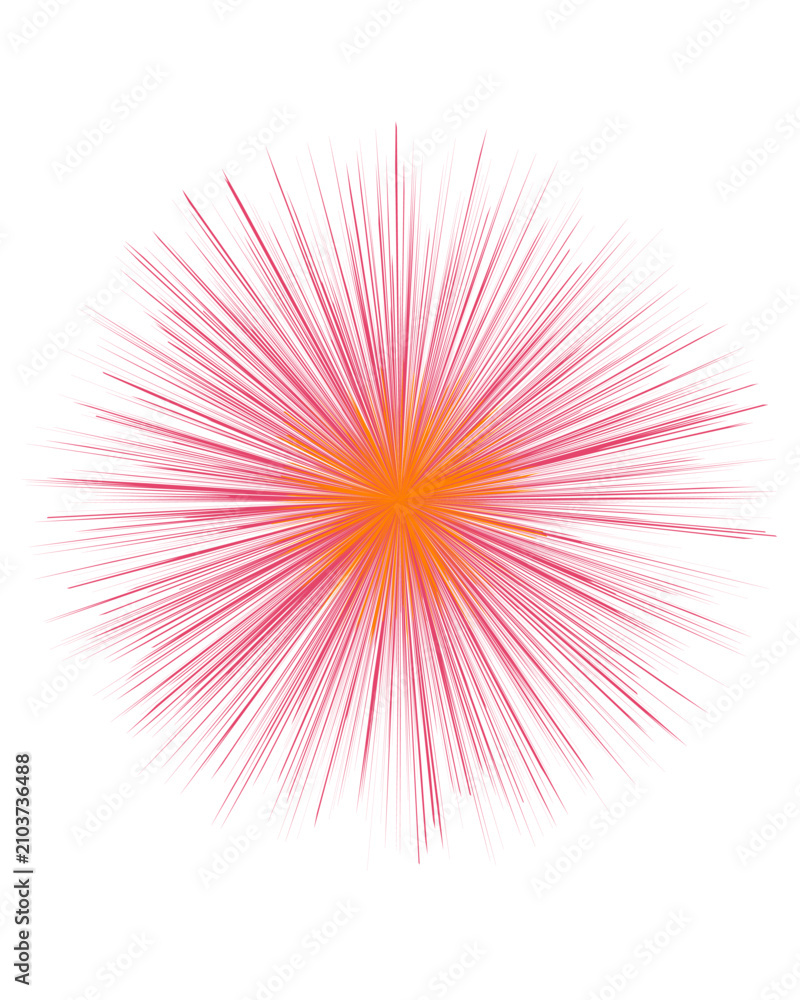 Obraz premium Sunburst graphic features vibrant pink and orange radial lines radiating from a central point.