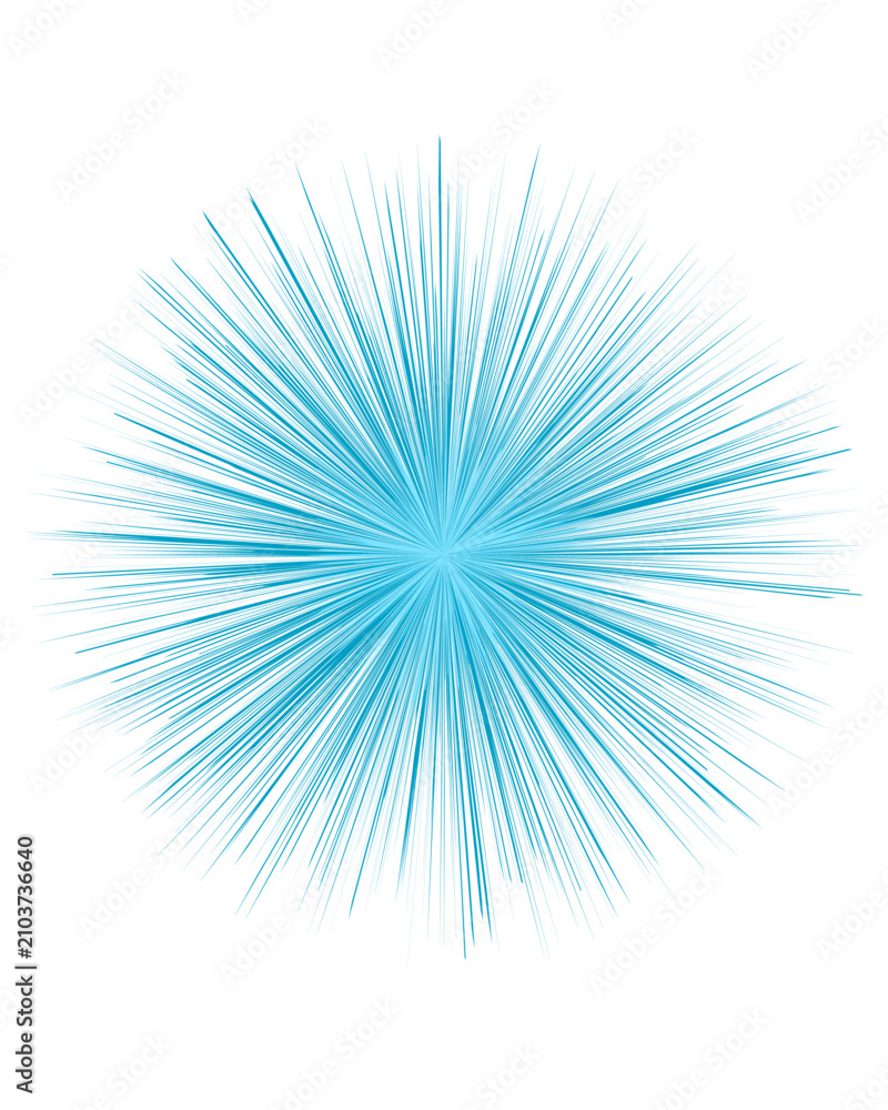 Fototapeta premium Starburst emits cool blue rays in a symmetrical pattern.