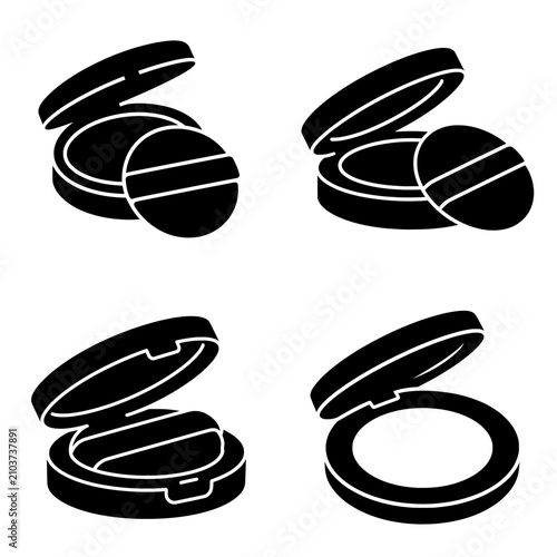 Bild auf Leinwand Powder icon symbolizing makeup finishing products and beauty care