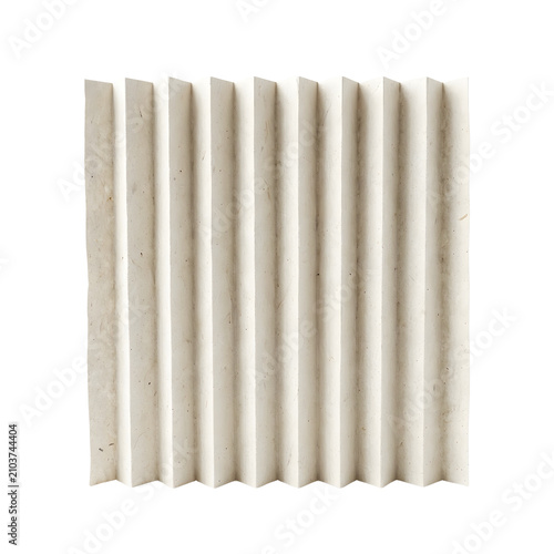 Obraz na plátne Pleated square white handmade paper texture element