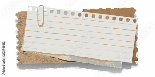 Foto stack of layered torn papers featuring notebook pages vector illustration transp
