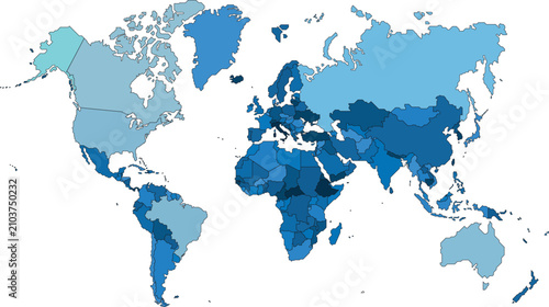 blue world map