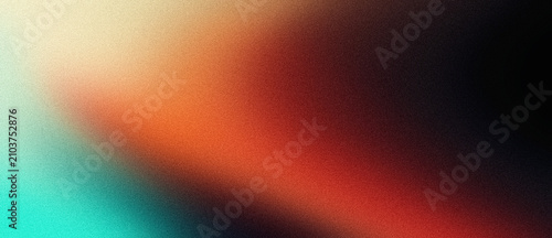 Canvastavla Vibrant grainy gradient background orange teal green dark grunge noise texture h