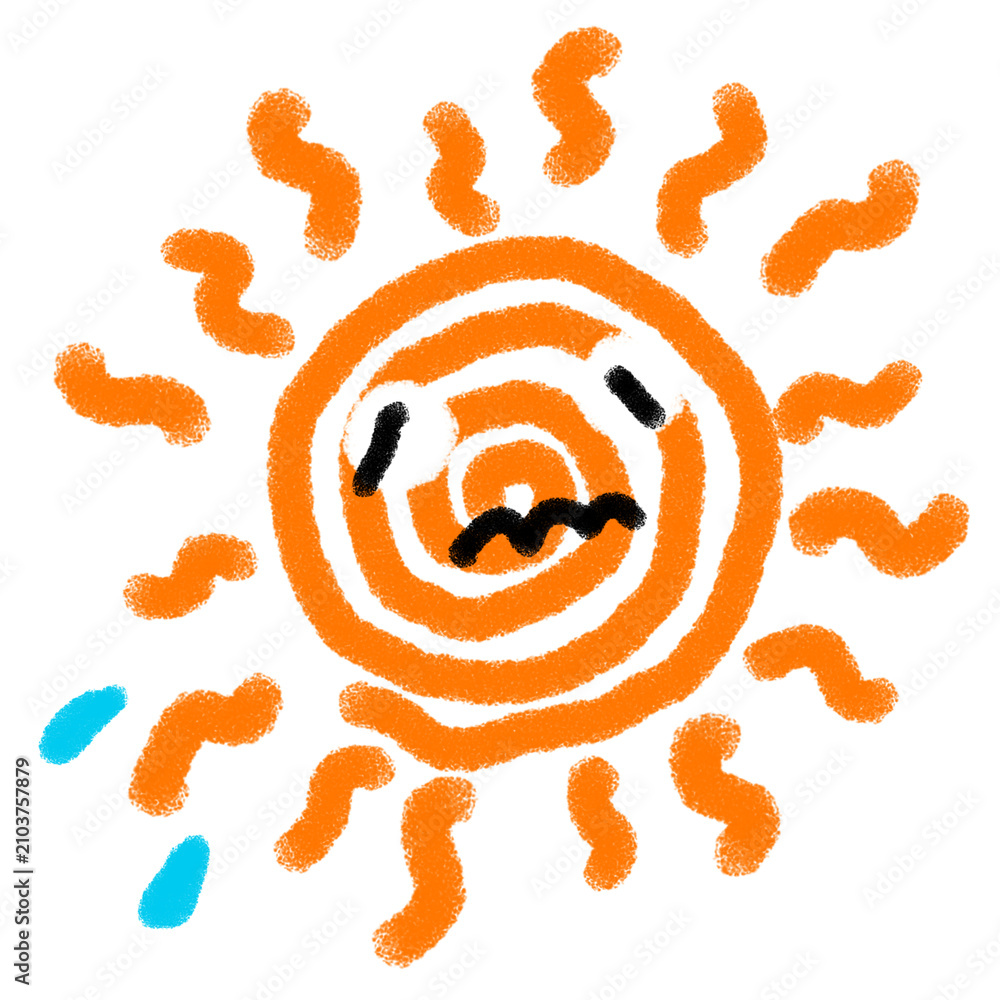 Fototapeta premium 太陽の手描きイラスト素材（透過素材/PNG/JPEG）