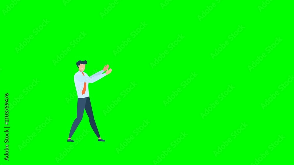 Cartoon businessman in formal clothes making hand gesture. A man in ...