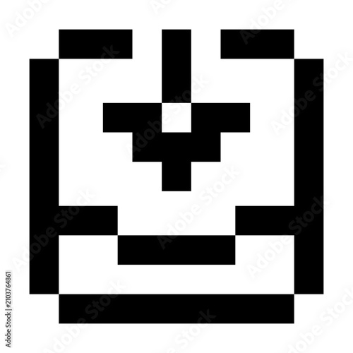 Pixel outline archive download icon