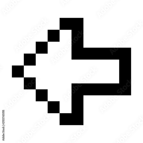 Pixel outline bold left arrow icon