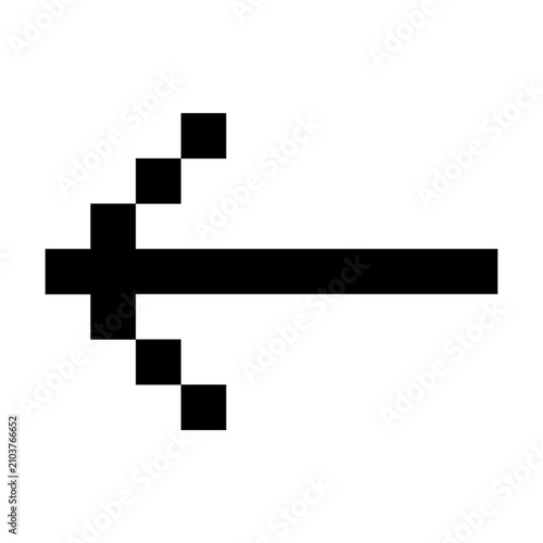 Pixel outline left arrow icon