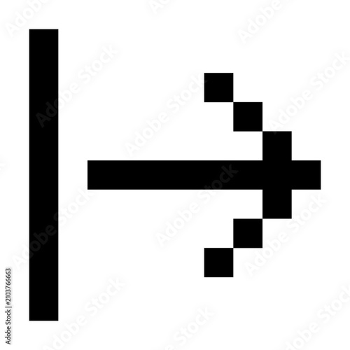 Pixel outline right arrow from line icon