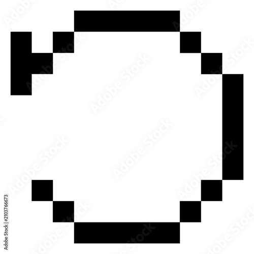 Pixel outline anticlockwise rotate arrow icon