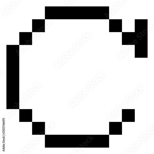 Pixel outline clockwise rotate arrow icon