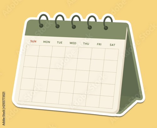 Desk Calendar Reminder Sticker Illustration