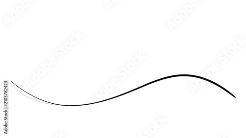 Smooth black curved line on white background.