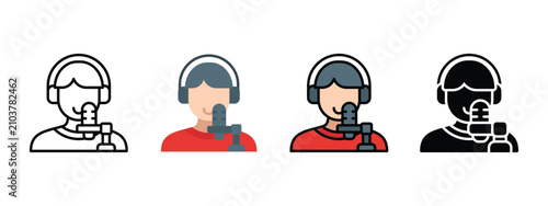 Obraz na płótnie Podcaster Creator Icon for Audio Content Production and Online Broadcasting