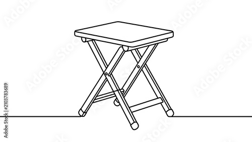 Folding stool illustration on white background.