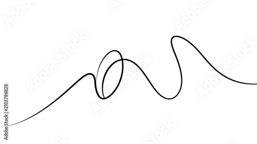 Elegant continuous line drawing on white background.