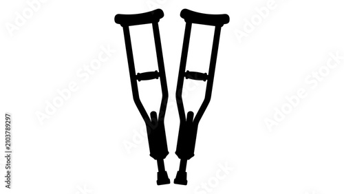 Quadro su tela Crutches icon illustrates essential mobility aids for individuals recovering from leg injuries