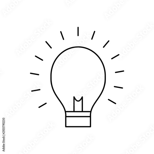 Creative Idea Lightbulb Icon Vector. Brainstorming Inspiration Rays and Business Innovation Solution.