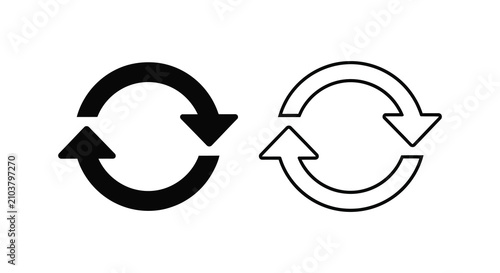 Tableau sur toile Refresh arrows silhouette circle loop rotate reload