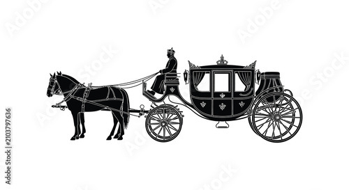 Foto Horse drawn carriage silhouette vehicle transport travel