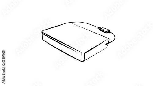Closed laptop with mouse on white background.