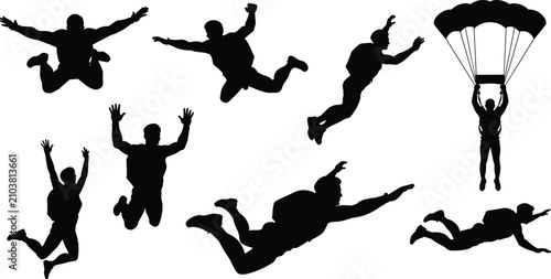 Foto Skydiver silhouettes collection .