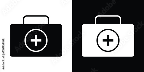 Bild auf Leinwand First aid box icon