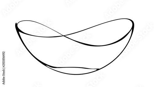 Abstract curved line art on white background.