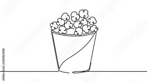 Popcorn bucket illustration on white background.