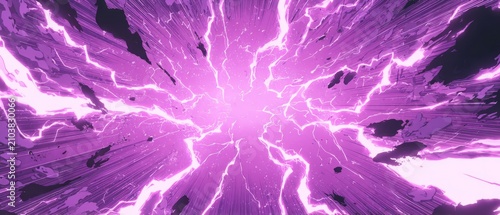 Violet Comic Energy Burst Explosion Effect