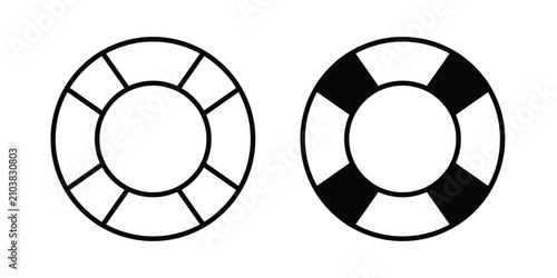 Bild auf Leinwand Life buoy icon line illustrations set