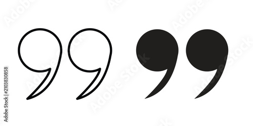 Fotografie Quote right icon line illustrations set