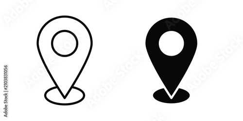 Map marker icon line illustrations set