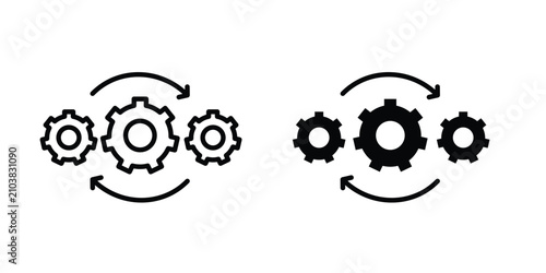 Operations icon line illustrations set