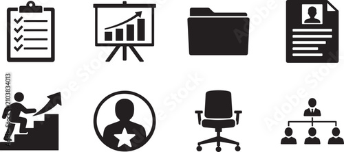 Foto Talent continuity map line icon set for succession planning and workforce strategy editable EPS format