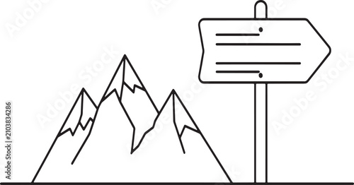 Minimalist mountain vector illustration featuring simple geometric peaks nature silhouette landscape icon and outdoor adventure symbol for design projects with background perfect design, environment