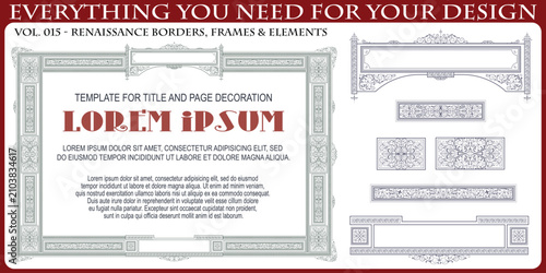 Premium Renaissance Luxury Vintage Frames and Borders Vector Set