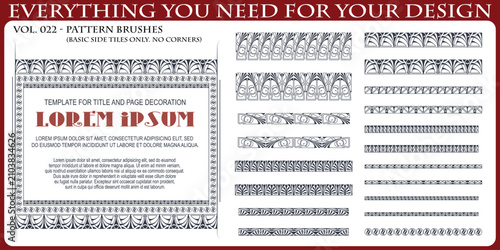 Vintage Pattern Brushes Set for Borders and Frame Design