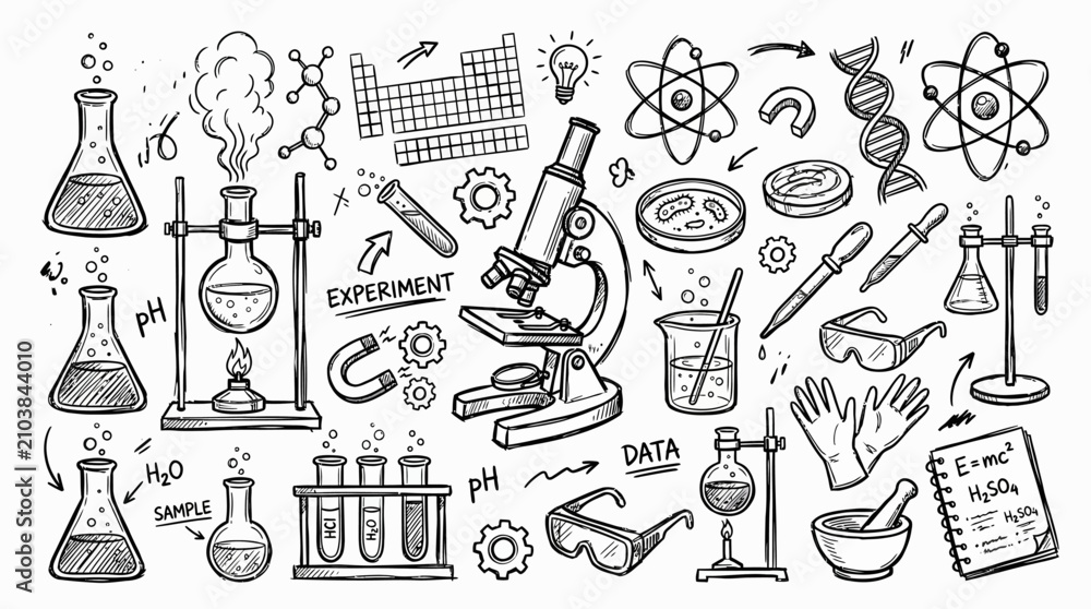Obraz premium Laboratory equipment and science tools.